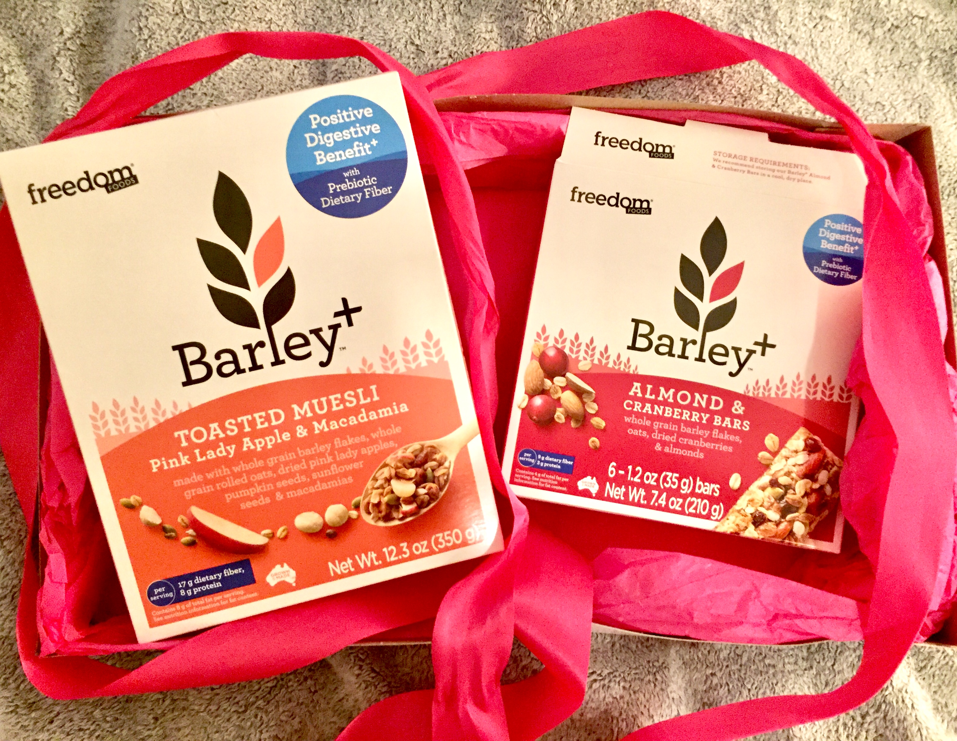 Travelling Dietitian Barley+ Pink Lady Apple and Macadamia Toasted Muesli from Freedom Foods USA